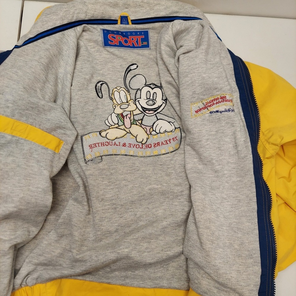 Vintage 1998 Disney 75 years Mickey Pluto Jacket Dunbrooke Sport Yellow Mens XL - Picture 12 of 16